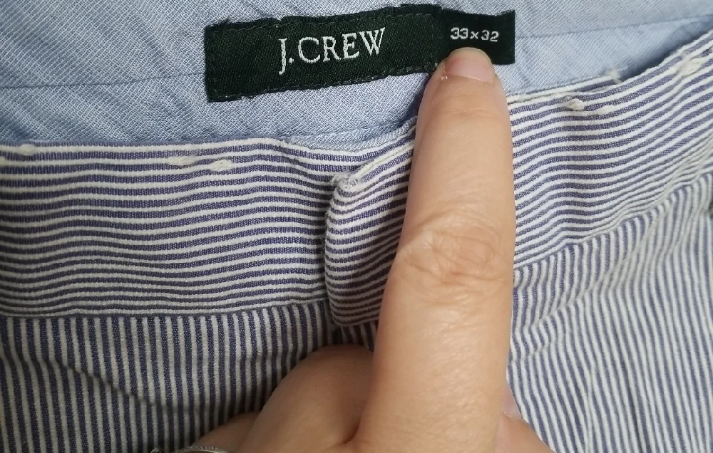 J. Crew Men's blue-white pinstripe pants size 33 X 32 EUC